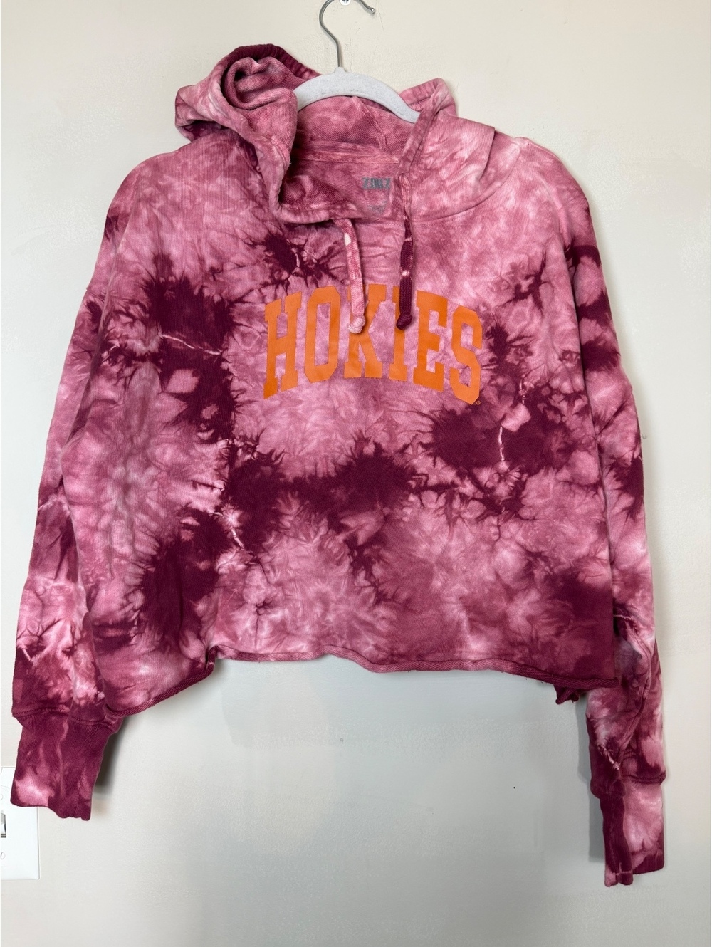 ZooZatz Virginia Tech Hokies Tie Dye Cropped Hoodie. Size XL